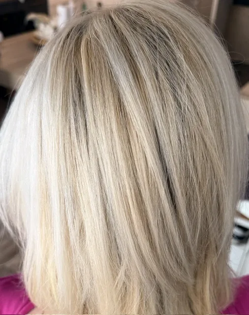 Blond clair vu de dos, longueurs épaisses
